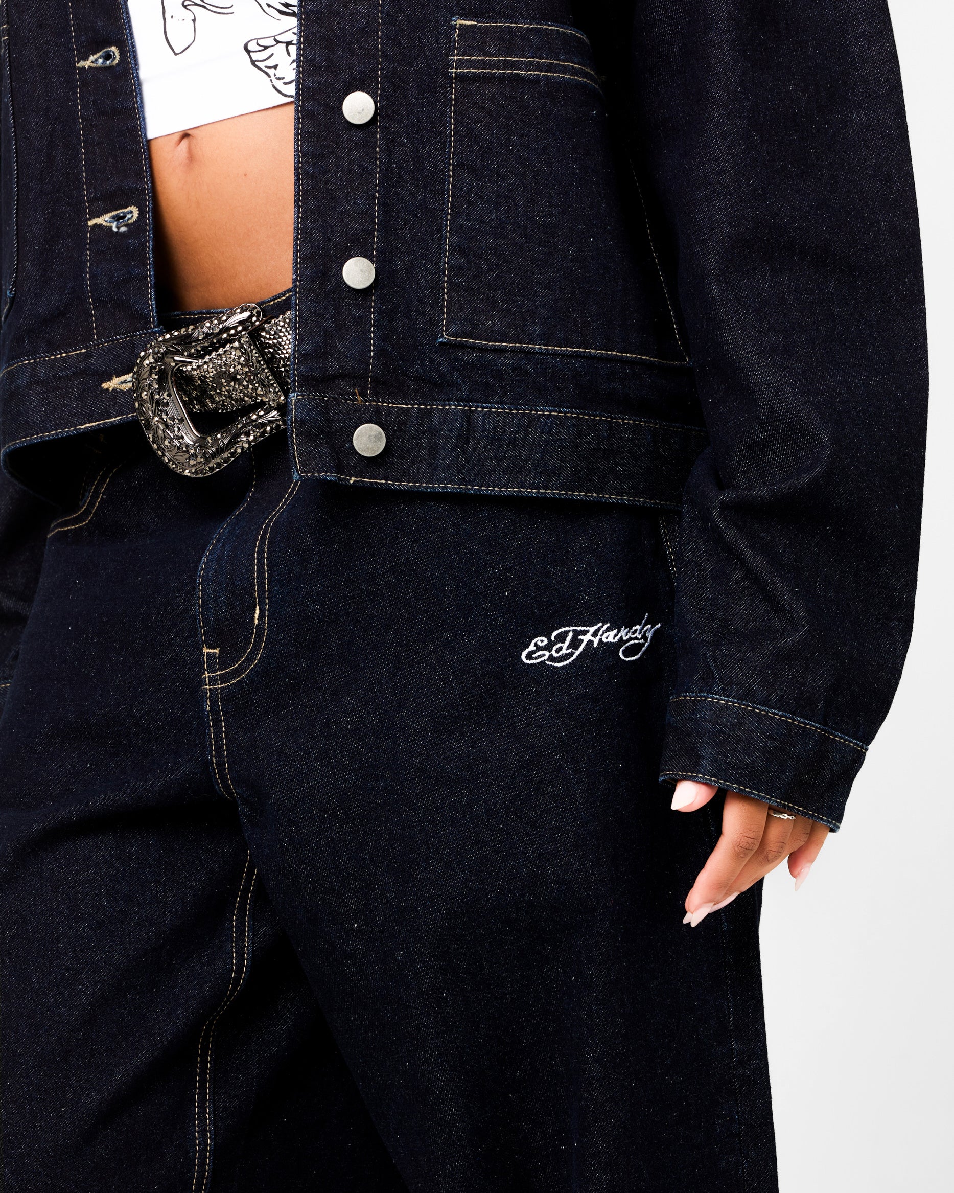 Ed Hardy Wide Leg Jeans Indigo Denim | Culture Kings US