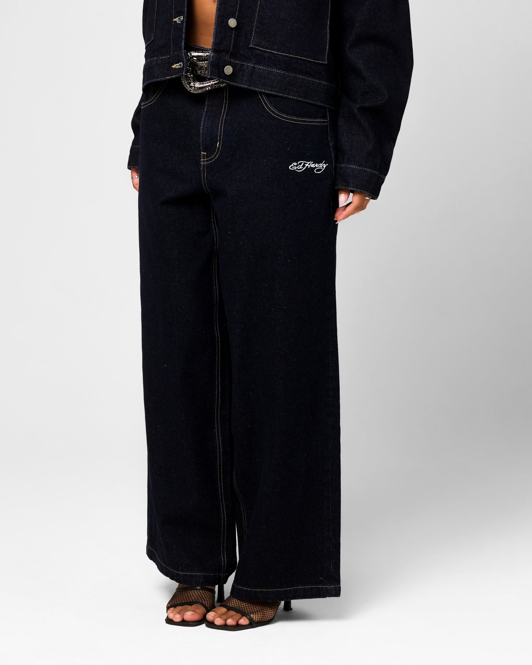 Ed Hardy Wide Leg Jeans Indigo Denim | Culture Kings US