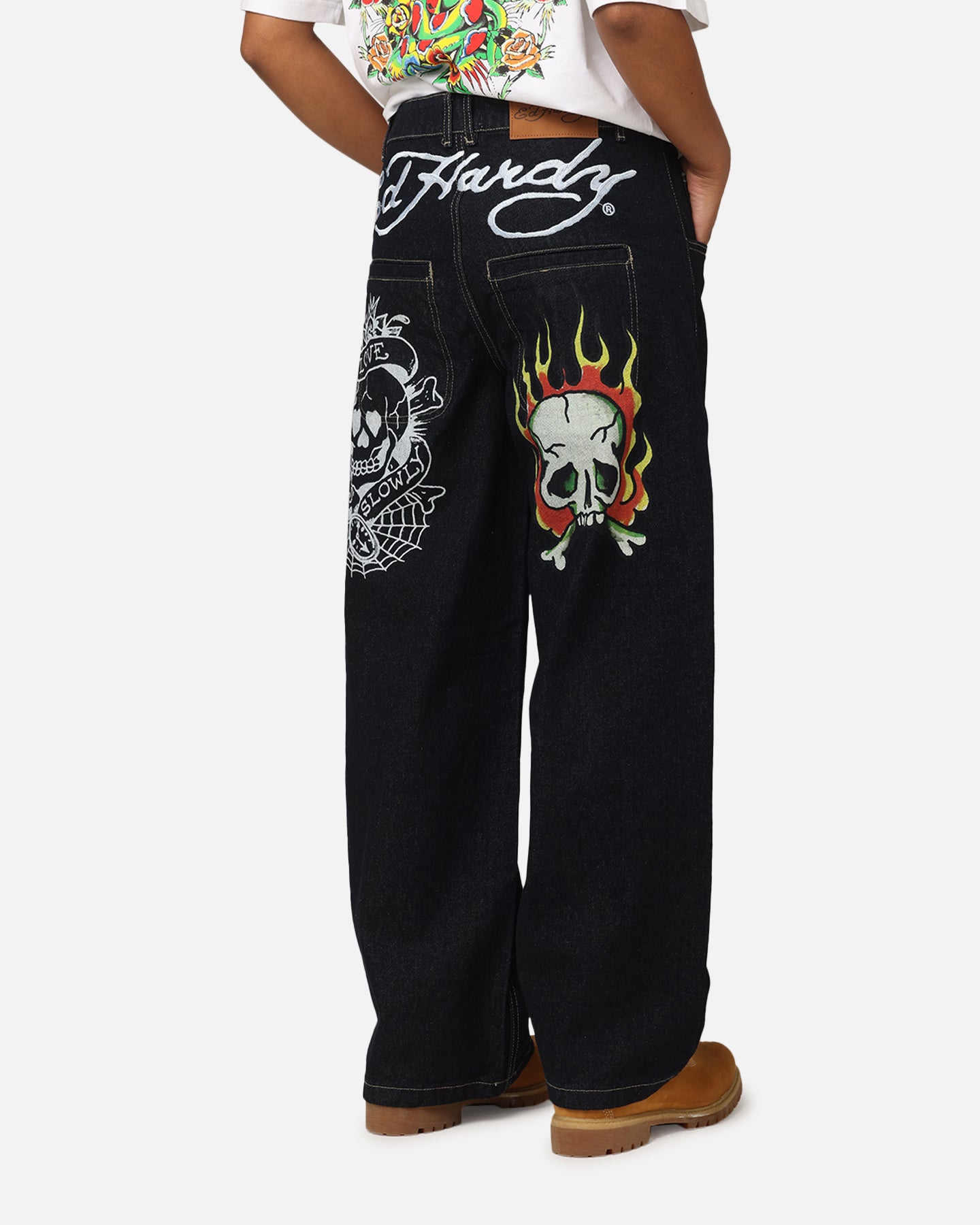 Ed Hardy Wide Leg Skull Jeans Black | Culture Kings US