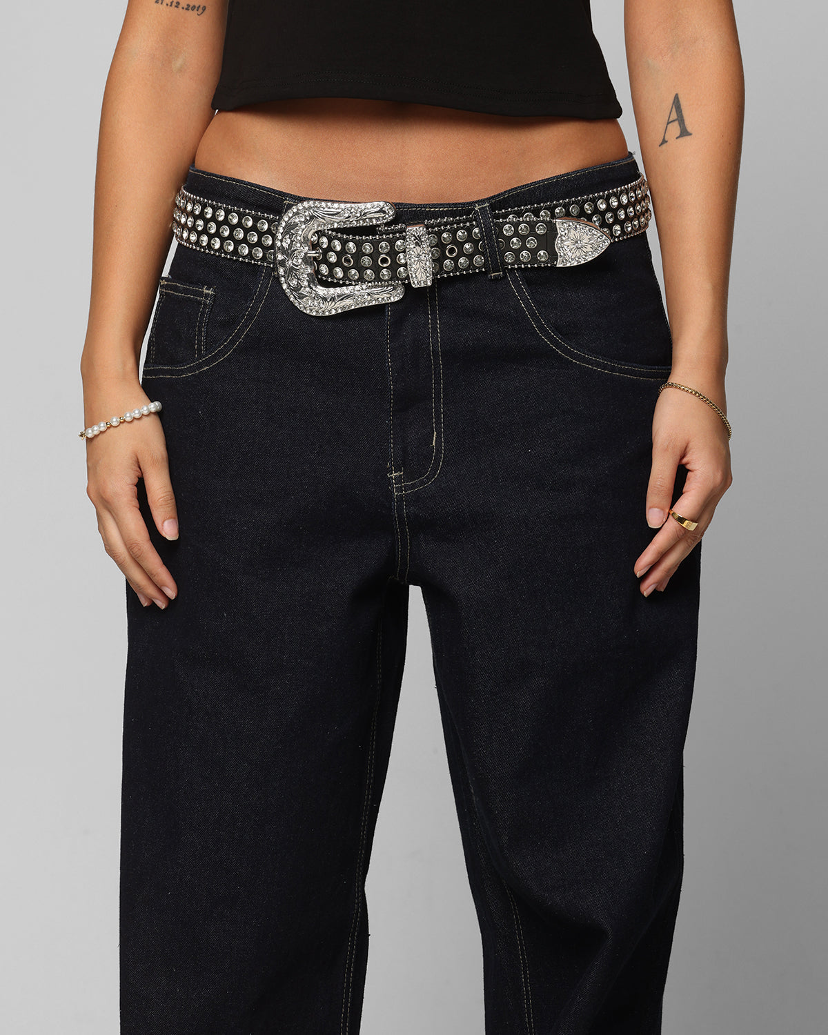 Ed Hardy Wide Leg Skull Jeans Dark Indigo | Culture Kings US