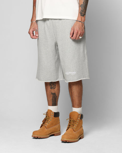 Ed Hardy Baggy Fleece Shorts Grey Marle
