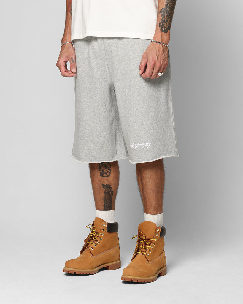 Ed Hardy Baggy Fleece Shorts Grey Marle | Culture Kings US