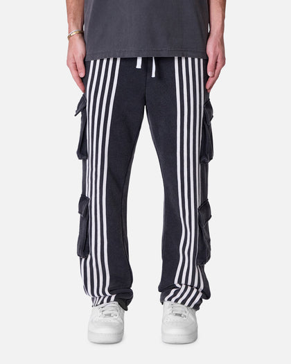 MNML Front Stripe Sweatpants Washed Black
