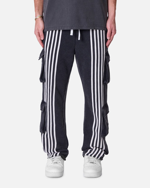 MNML Front Stripe Sweatpants Washed Black
