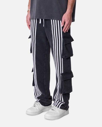 MNML Front Stripe Sweatpants Washed Black