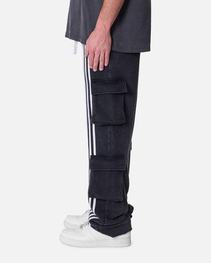 MNML Front Stripe Sweatpants Washed Black