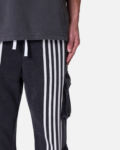 MNML Front Stripe Sweatpants Washed Black