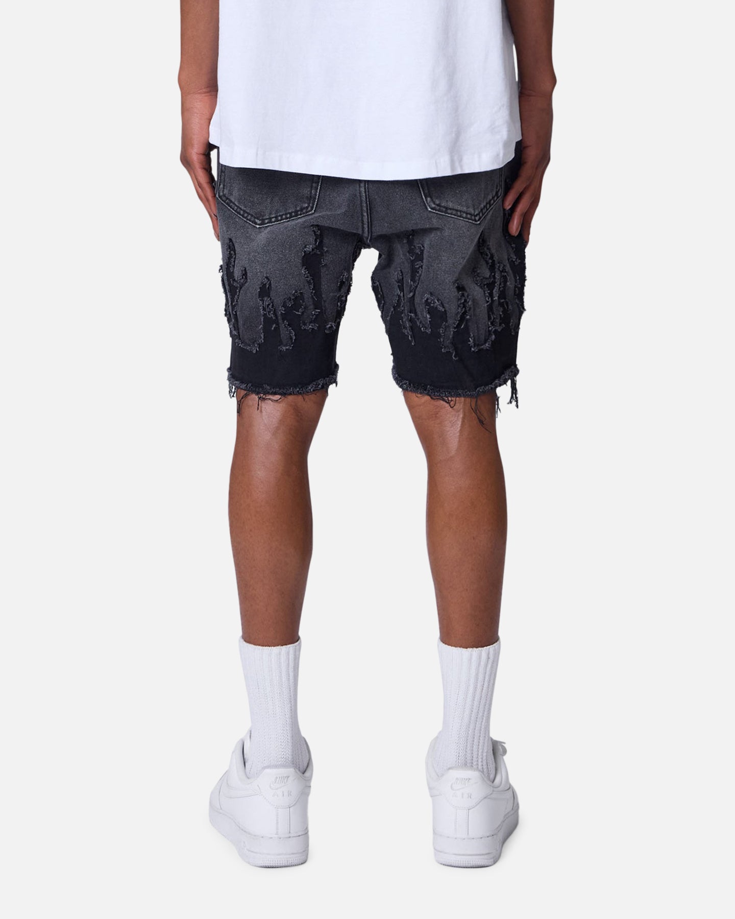 【BLACK】Denim bermuda pants STEEL EMBOSSED DENIM CARPENTER SHORTS – MENACE