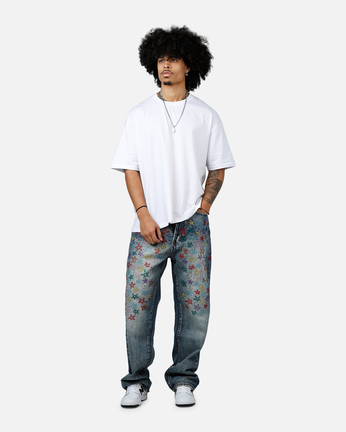 MNML Ultra Baggy Star Denim Jeans Vintage Blue | Culture