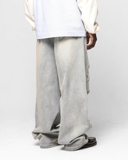 Loiter Star Layered Distressed Jeans Washed Blue