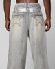 Loiter Star Layered Distressed Jeans Washed Blue