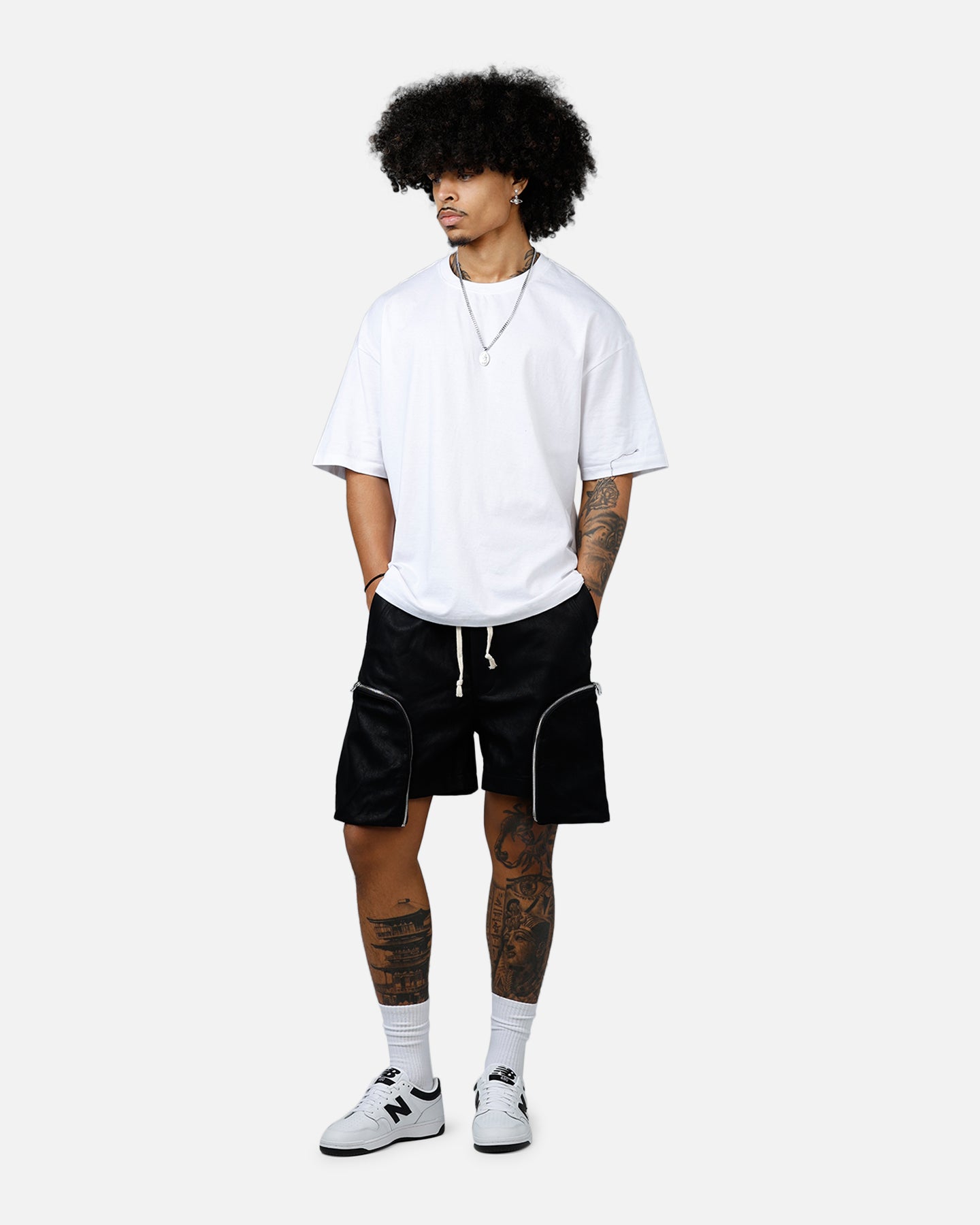 jentlouis Leather Pocket Shorts サイズM MNML Leather Pocket Geo Shorts Black | Culture Kings US