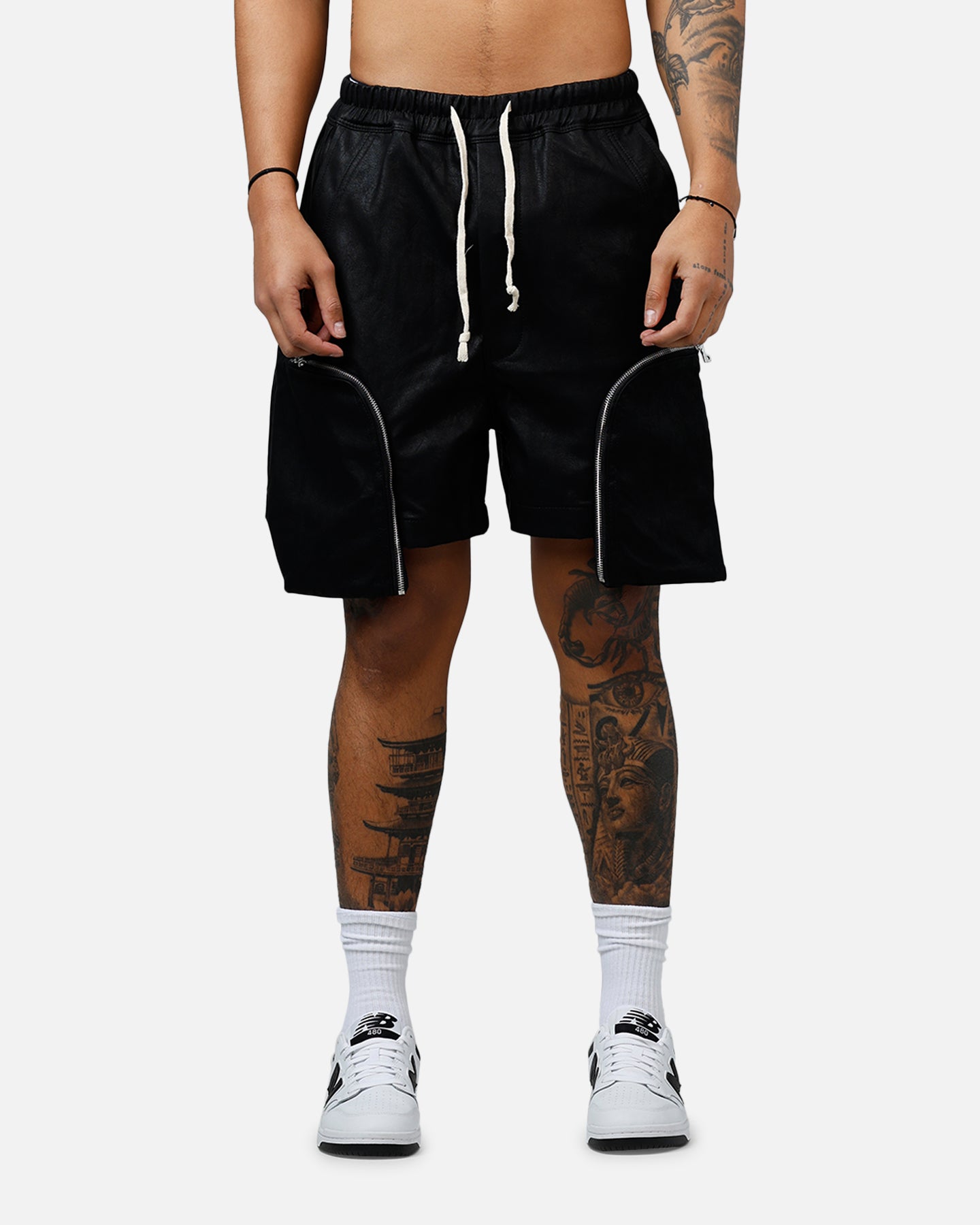 jentlouis Leather Pocket Shorts サイズM MNML Leather Pocket Geo Shorts Black | Culture Kings US