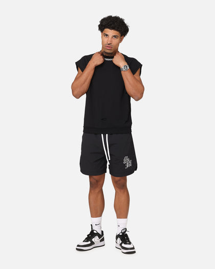 Saint Morta Gothic Monogram Nylon Shorts Black
