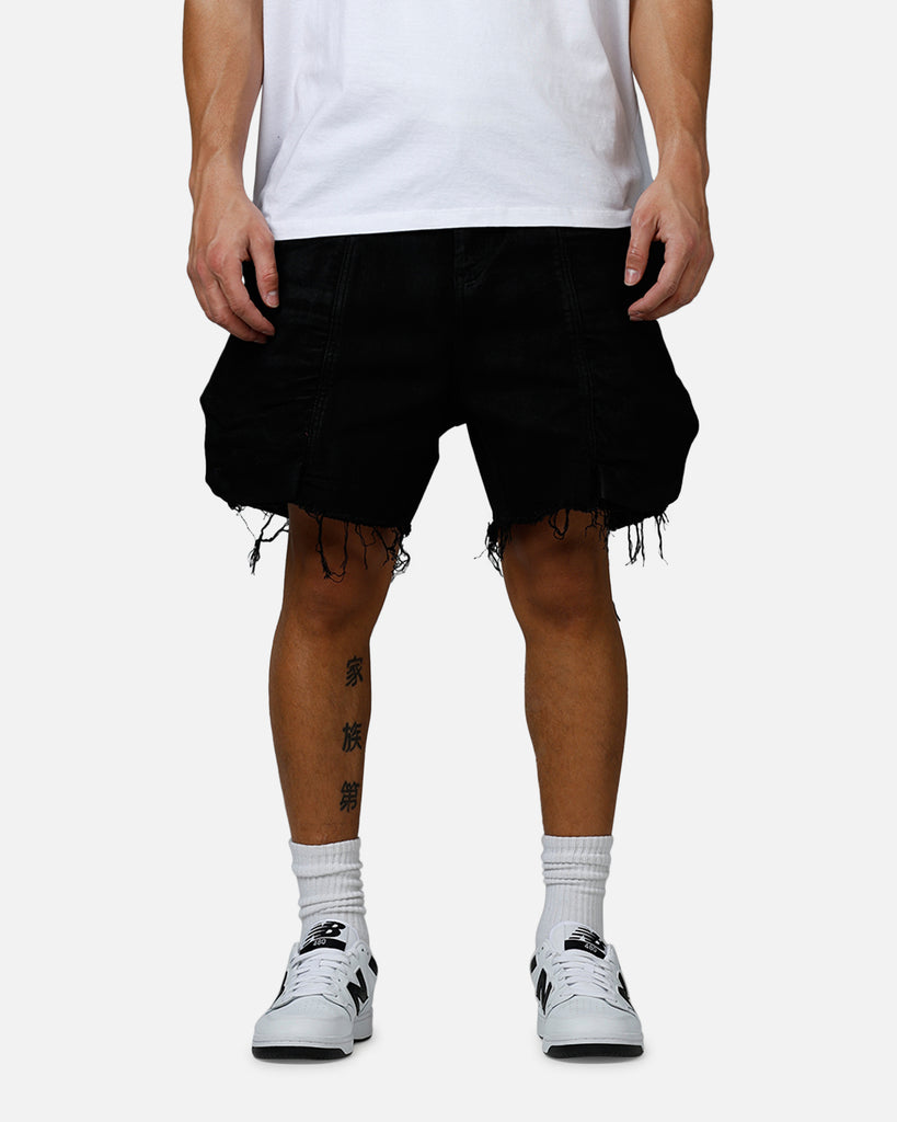 MNML Roughed Pocket Cargo Shorts Black | Culture Kings US