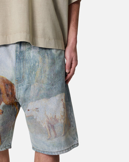 MNML Sheep Hounded Denim Shorts Multi