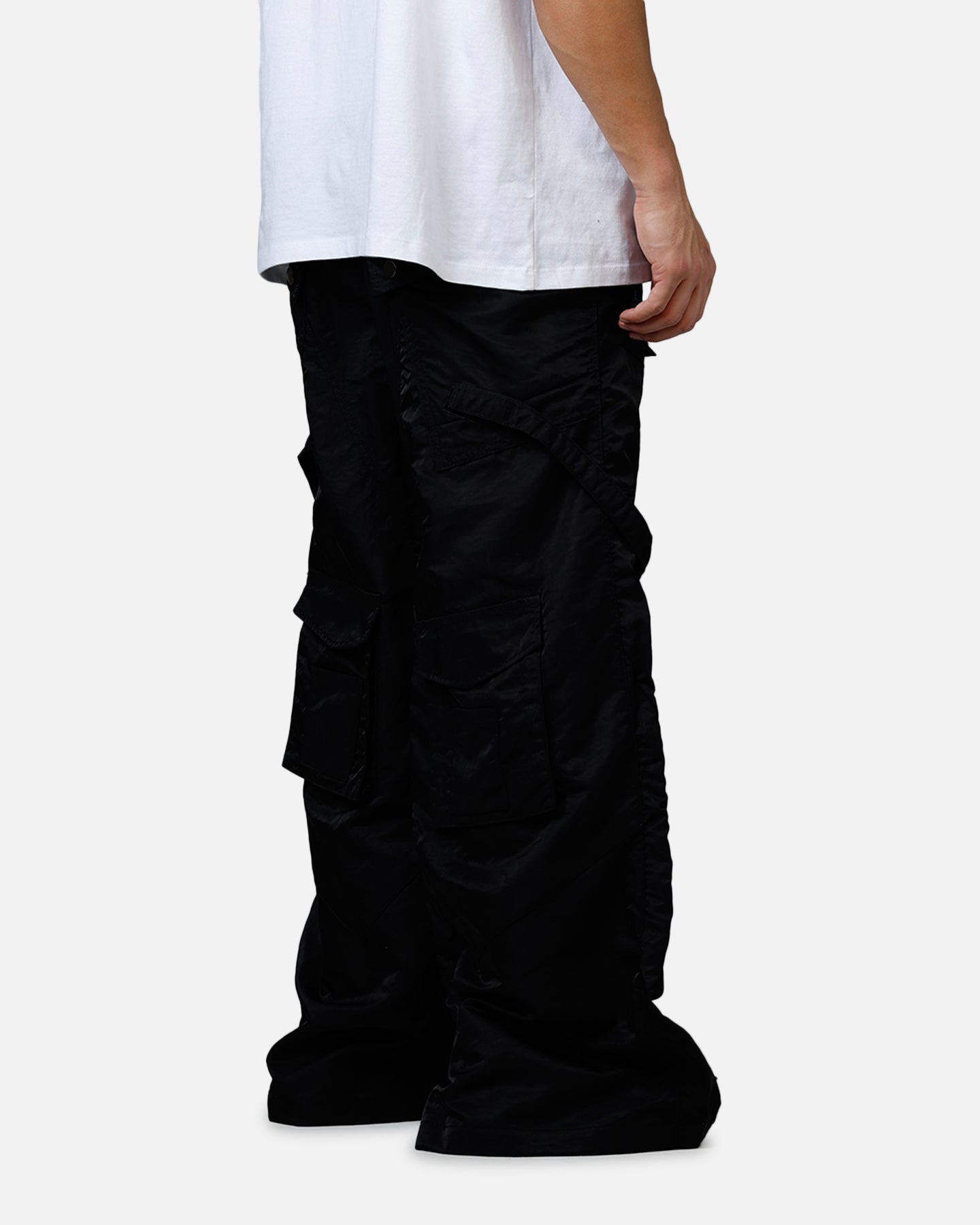 MNML Strap Up Raver Double Cargo Pants Black | Culture Kings US