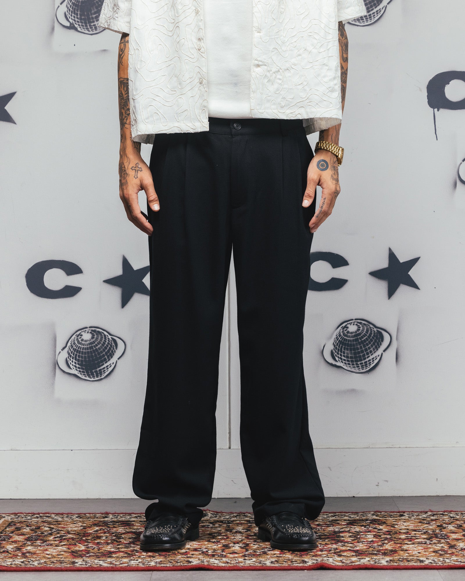 Carre Atlas Wide Leg Pants Black | Culture Kings US