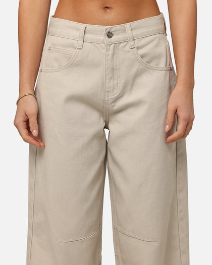 XXIII Women's Buckle Baggy Jeans Sand