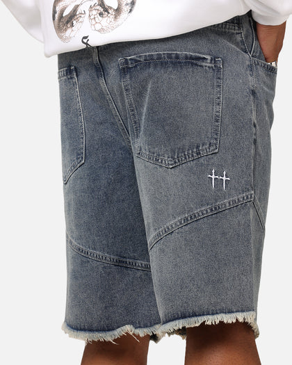 Saint Morta Armoury Baggy Denim Shorts Dirty Denim