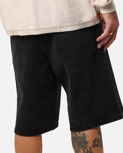XXIII Diamond Buckle Back Jorts Black