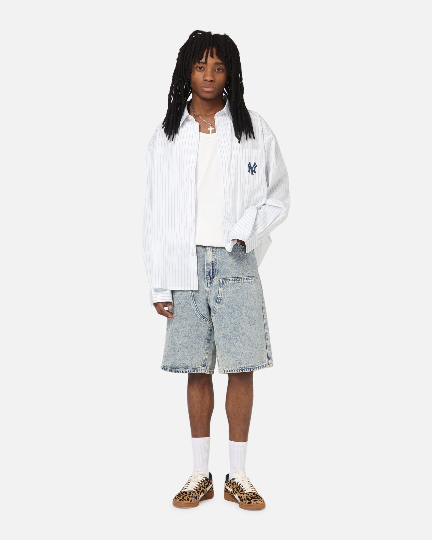 XXIII Diamond Buckle Back Jorts Blue Stonewash | Culture Kings US