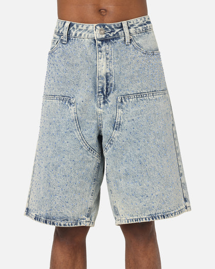 XXIII Diamond Buckle Back Jorts Blue Stonewash