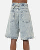XXIII Diamond Buckle Back Jorts Blue Stonewash