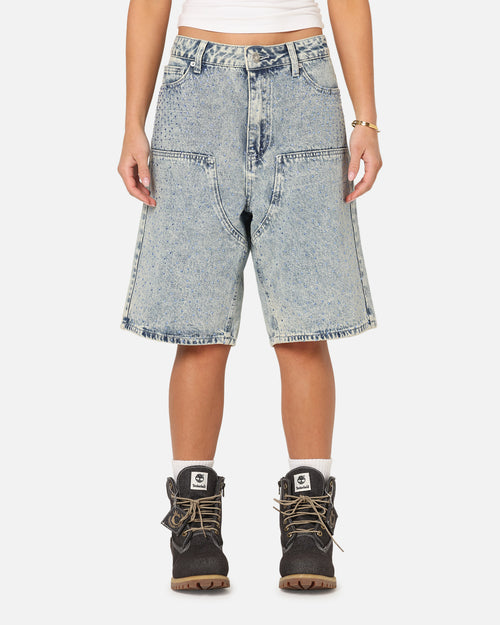 XXIII Diamond Buckle Back Jorts Blue Stonewash