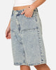 XXIII Diamond Buckle Back Jorts Blue Stonewash