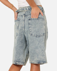 XXIII Diamond Buckle Back Jorts Blue Stonewash
