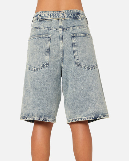 XXIII Diamond Buckle Back Jorts Blue Stonewash
