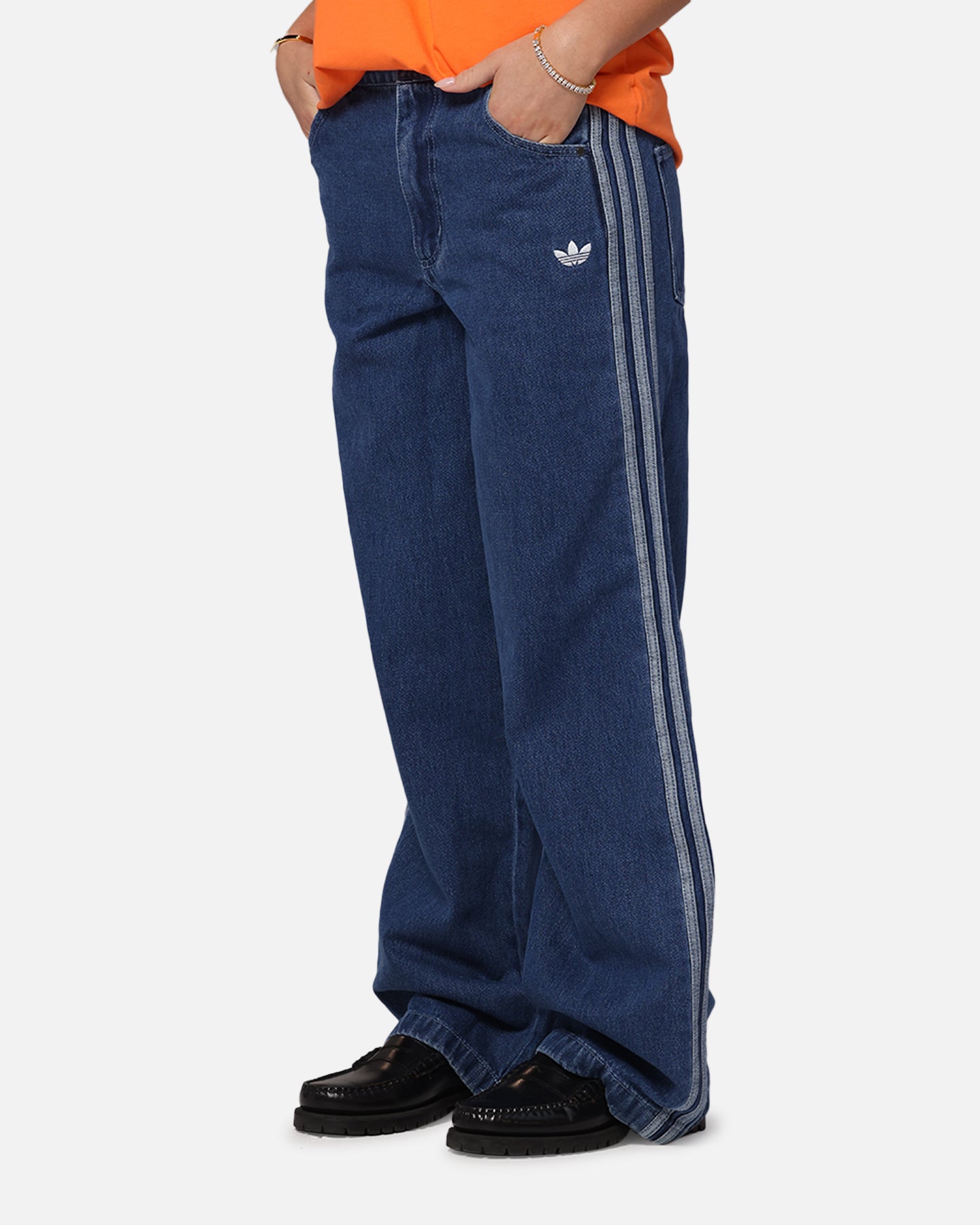 【新品】SAPEur VINTAGE DENIM TRACK PANTS Adidas Women's Denim 3-Stripes Track Pants Indigo Denim | Culture