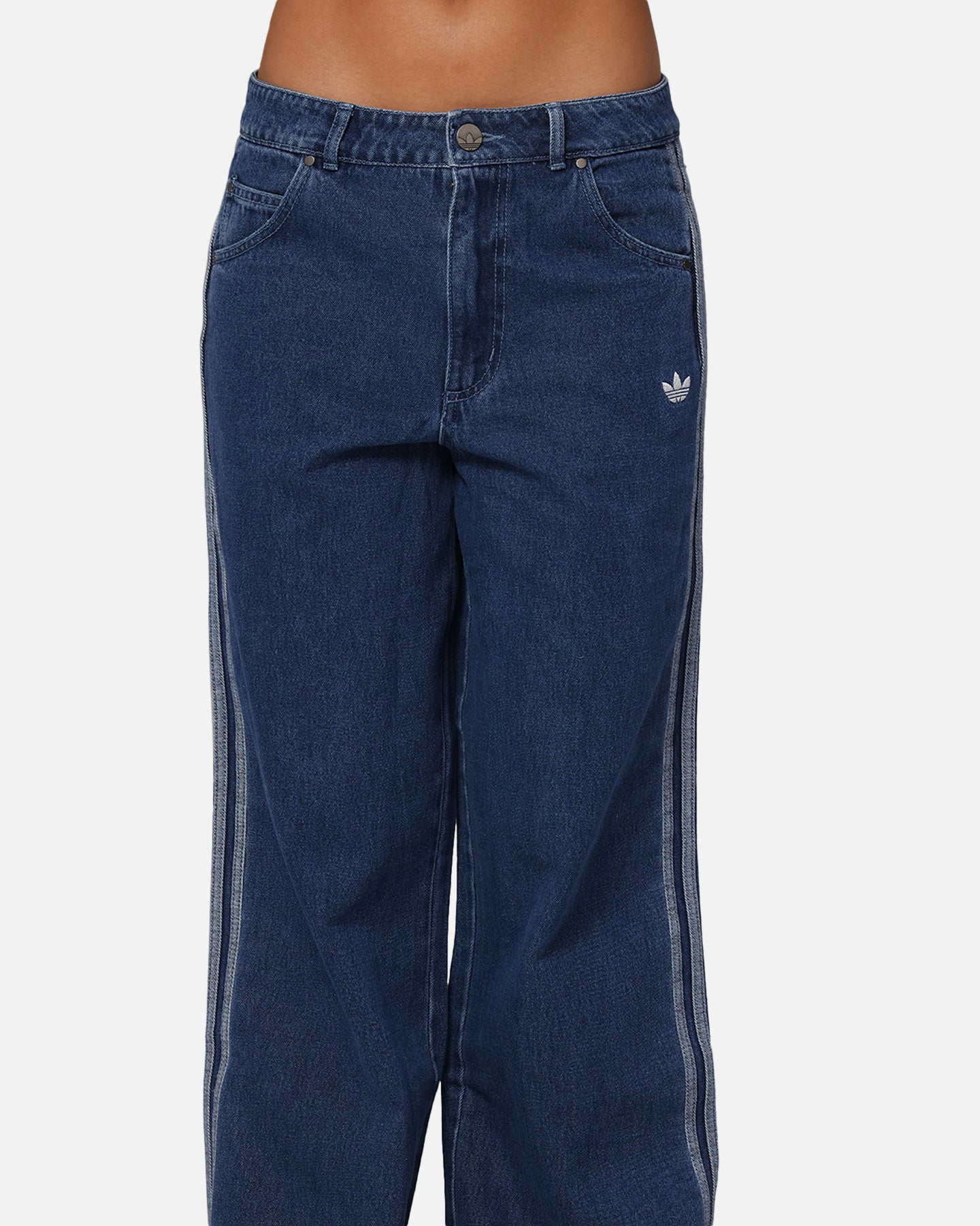 Adidas Women's Denim 3-Stripes Track Pants Indigo Denim | Culture