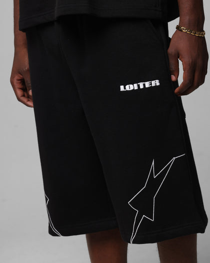 Loiter Dark Performance Fleece Shorts Black