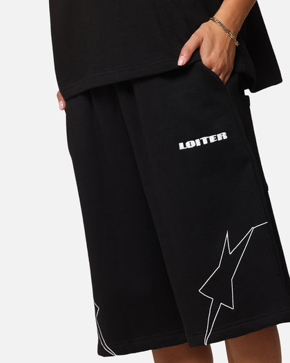 Loiter Dark Performance Fleece Shorts Black