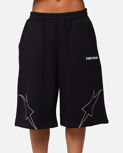 Loiter Dark Performance Fleece Shorts Black