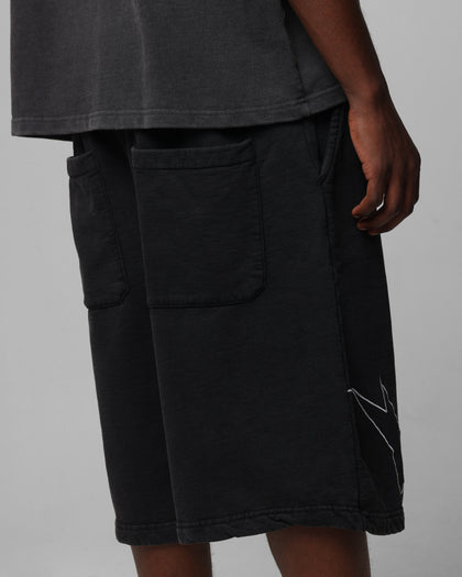 Loiter Dark Performance Fleece Shorts Washed Charcoal