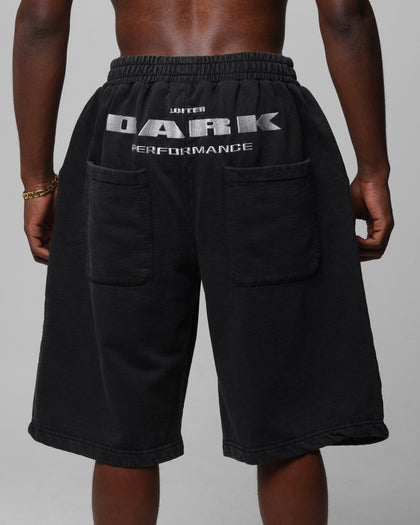 Loiter Dark Performance Fleece Shorts Washed Charcoal