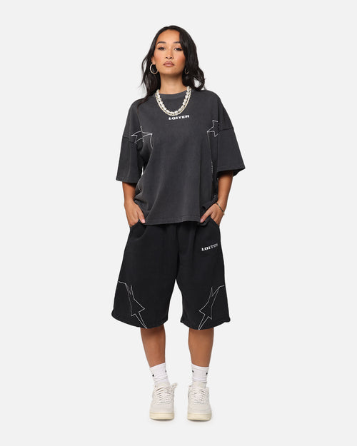 Loiter Dark Performance Fleece Shorts Washed Charcoal