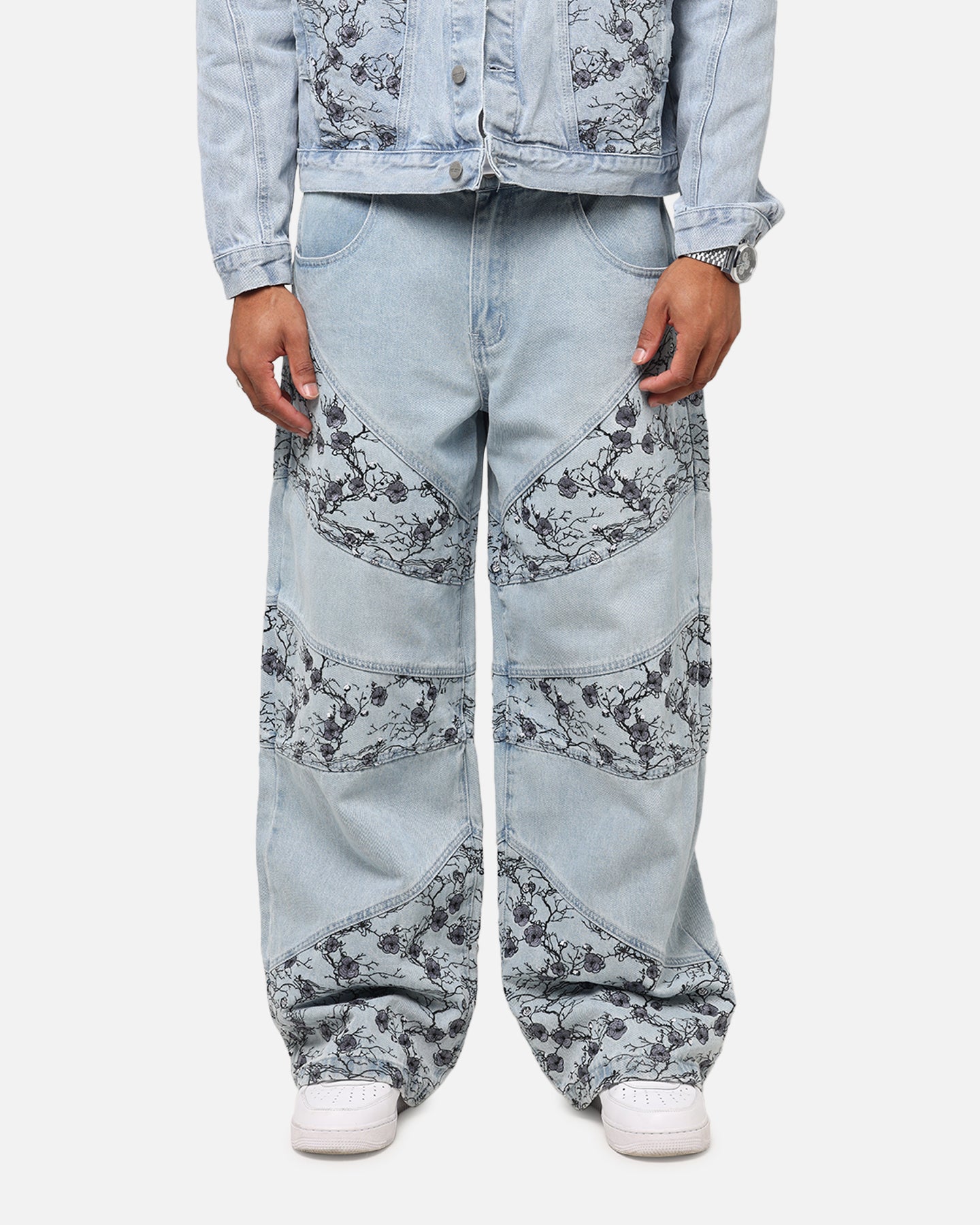 Saint Morta Amplus Poison Ivy Panel Jeans Mid Blue | Culture Kings US