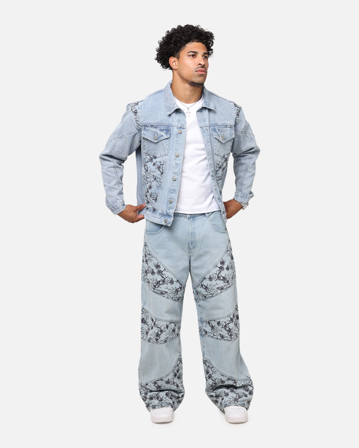 Saint Morta Amplus Poison Ivy Panel Jeans Mid Blue | Culture Kings US