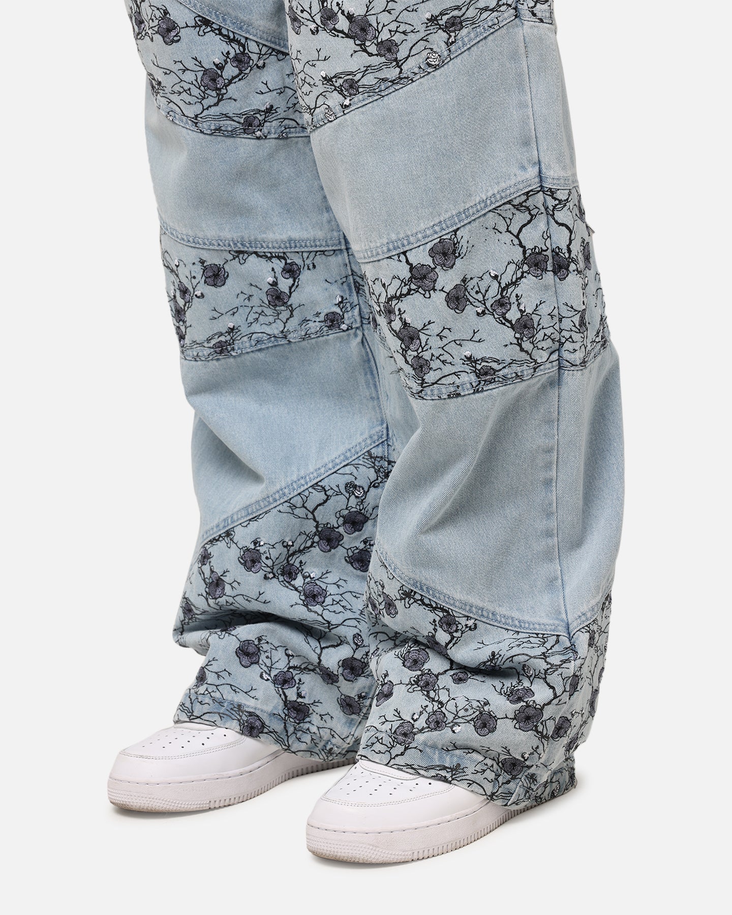 Saint Morta Amplus Poison Ivy Panel Jeans Mid Blue | Culture Kings US