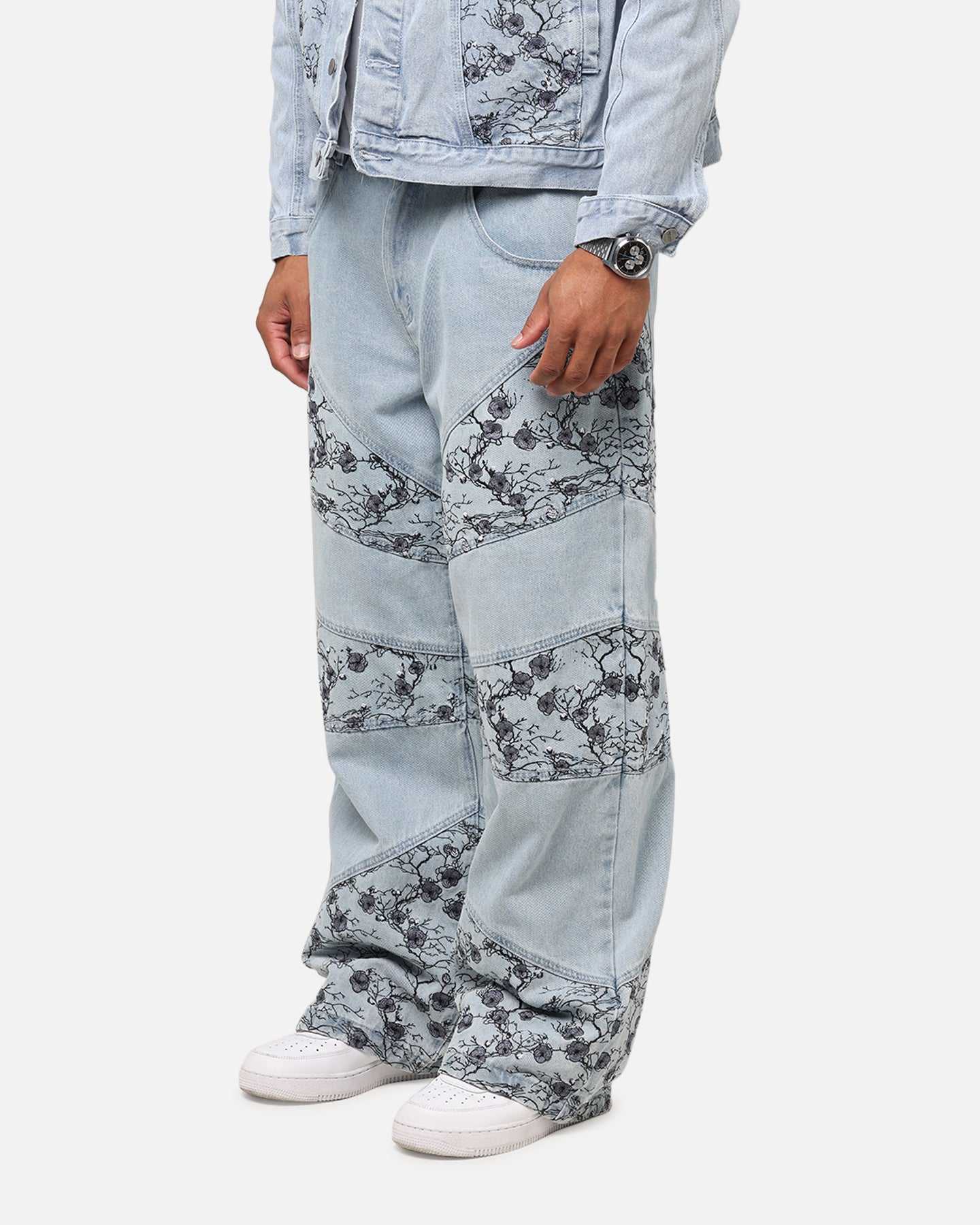 Saint Morta Amplus Poison Ivy Panel Jeans Mid Blue | Culture Kings US