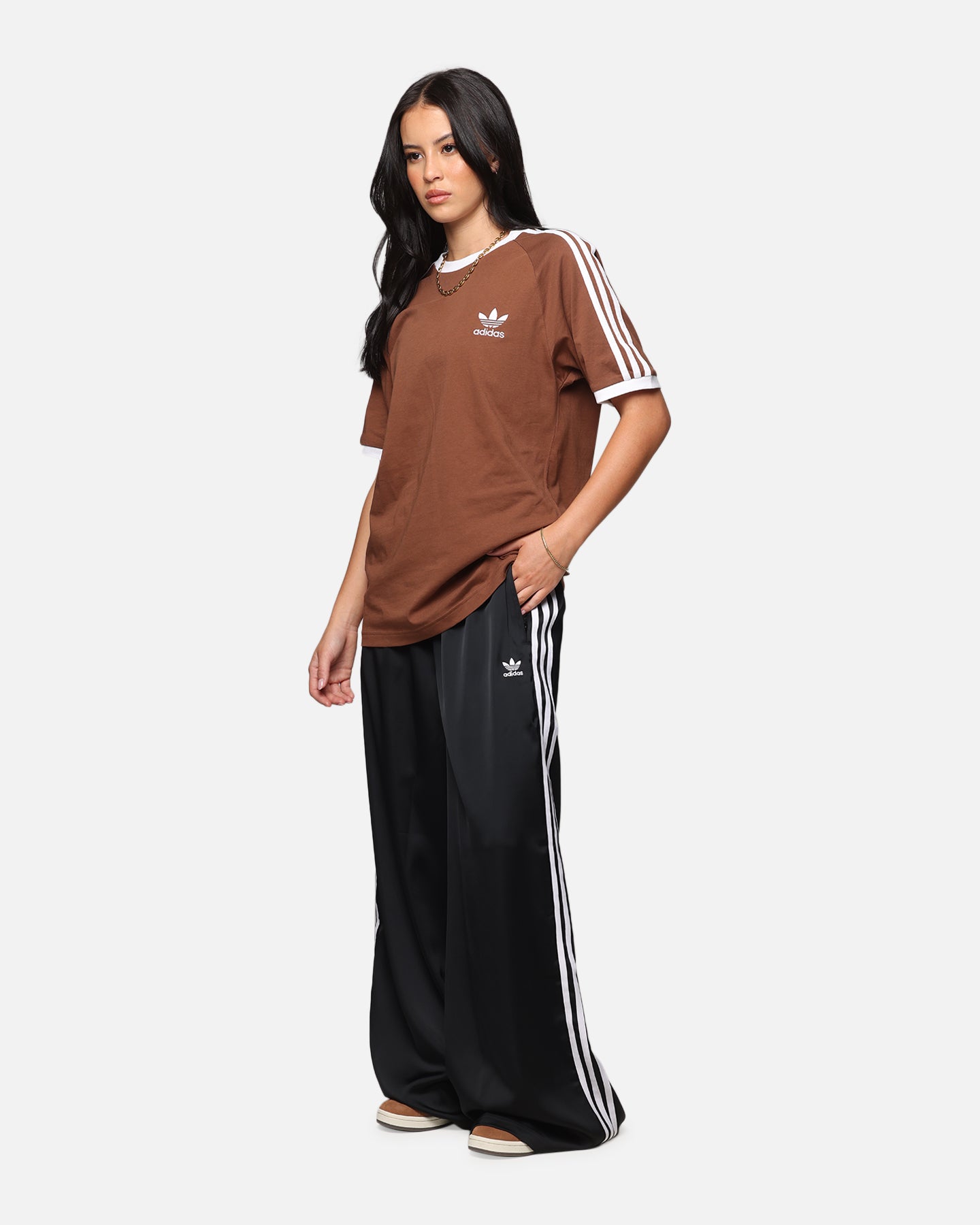 Adidas Women's Satin Wide Leg Pants Black | Culture Kings US
