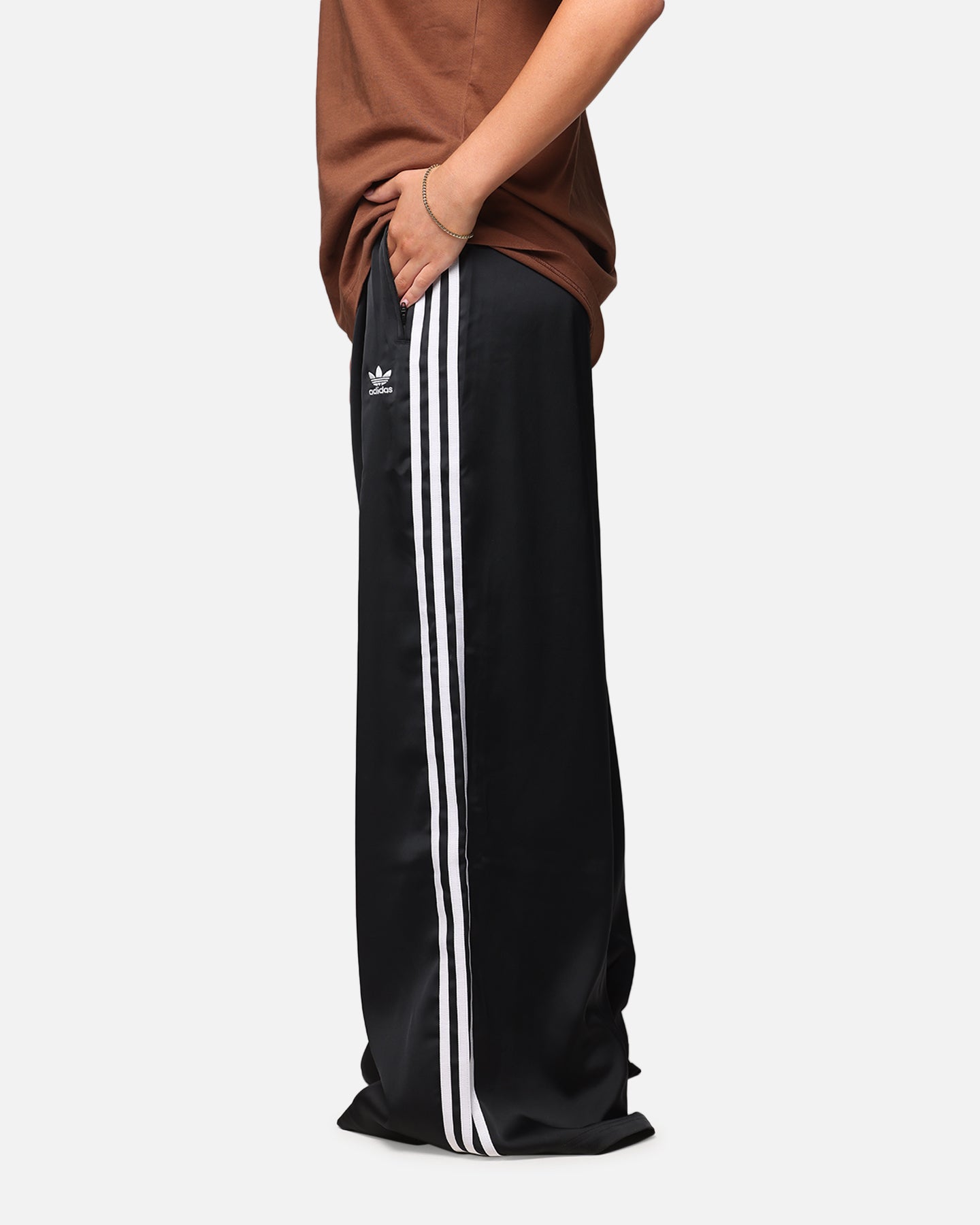 Adidas Women's Satin Wide Leg Pants Black | Culture Kings US