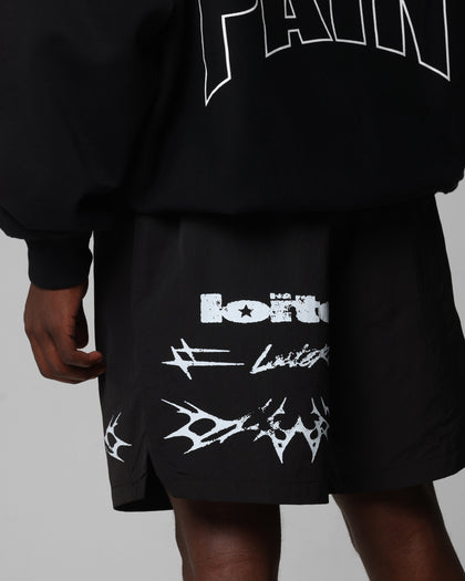 Loiter Stacked Metal Walk Shorts Black