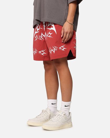 Loiter Stacked Metal Walk Shorts Burgandy