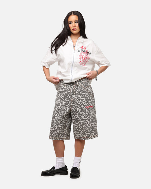 Ed Hardy Women's Leopard Jorts Leopard