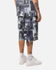 XXIII Printed Denim Patch Jorts Blue